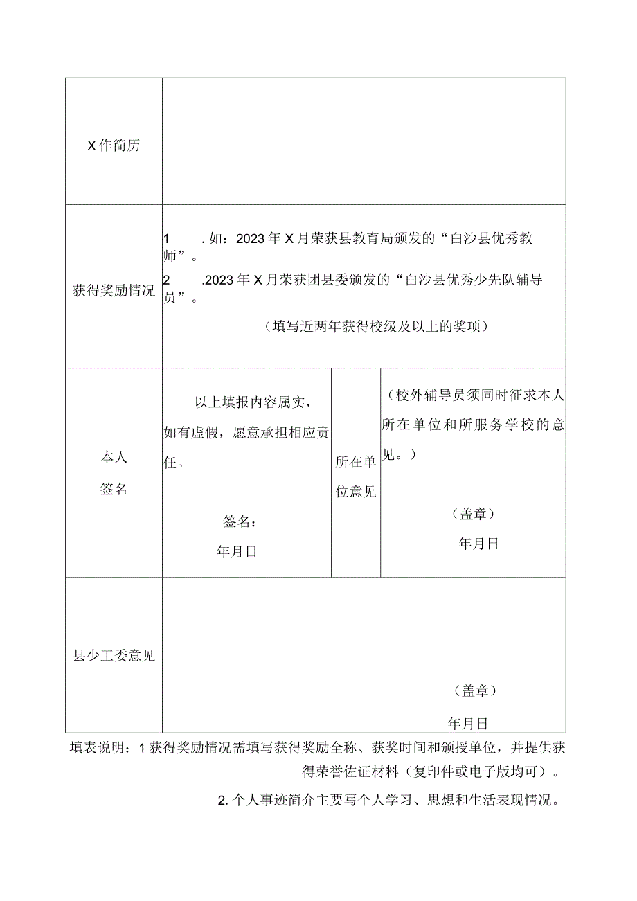 “白沙县优秀少先队辅导员”推荐表.docx_第2页