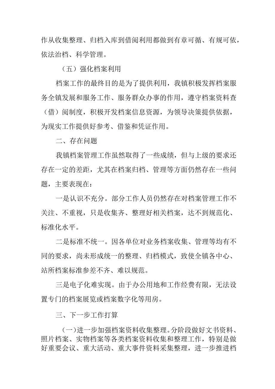 关于某镇档案管理工作自查情况报告.docx_第3页