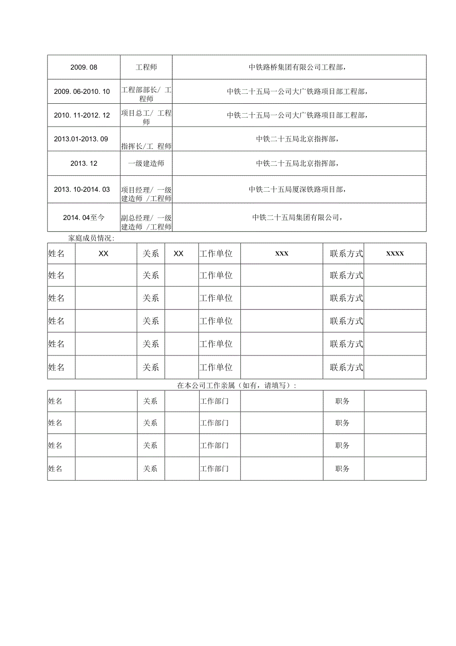 路桥工程有限公司职工履历表.docx_第2页