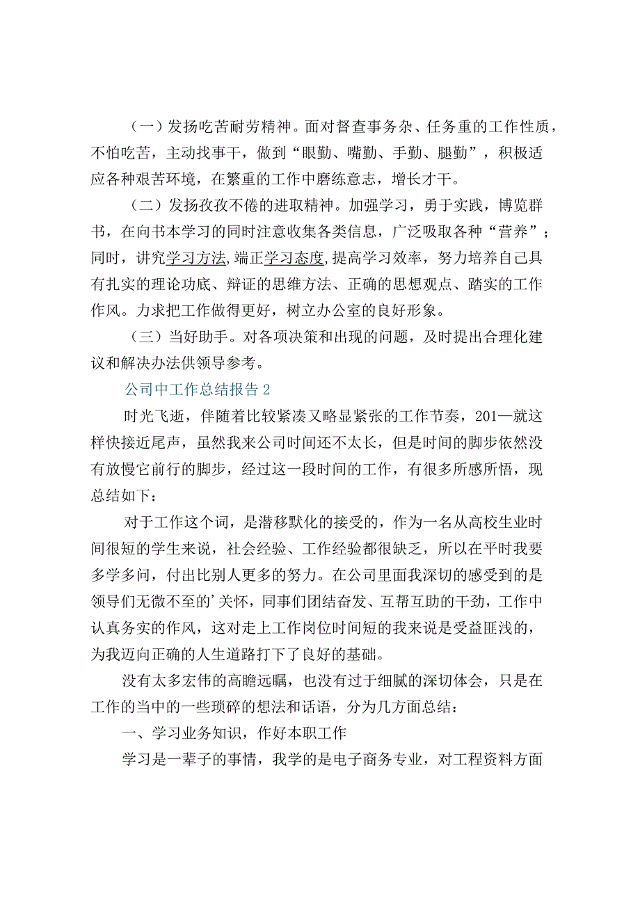 公司中工作总结报告.docx_第2页