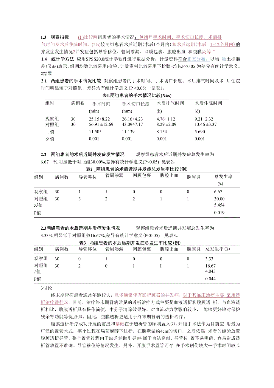 超声引导Seldinger法腹膜透析置管术在终末期肾病中的应用.docx_第3页