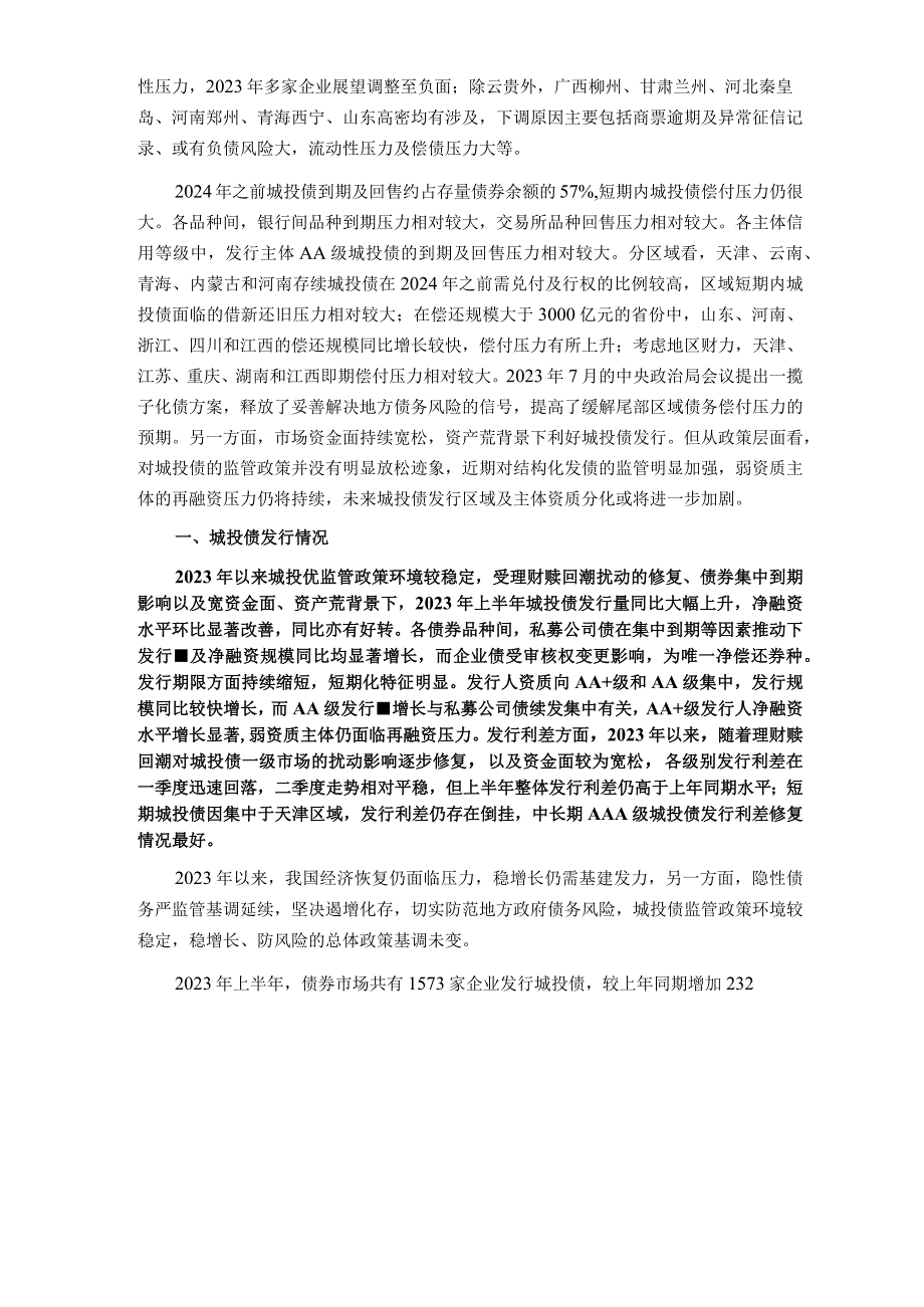 【市场报告】新世纪评级-2023年上半年城投债发行情况和市场表现分析_市场营销策划_重点报告2023.docx_第2页