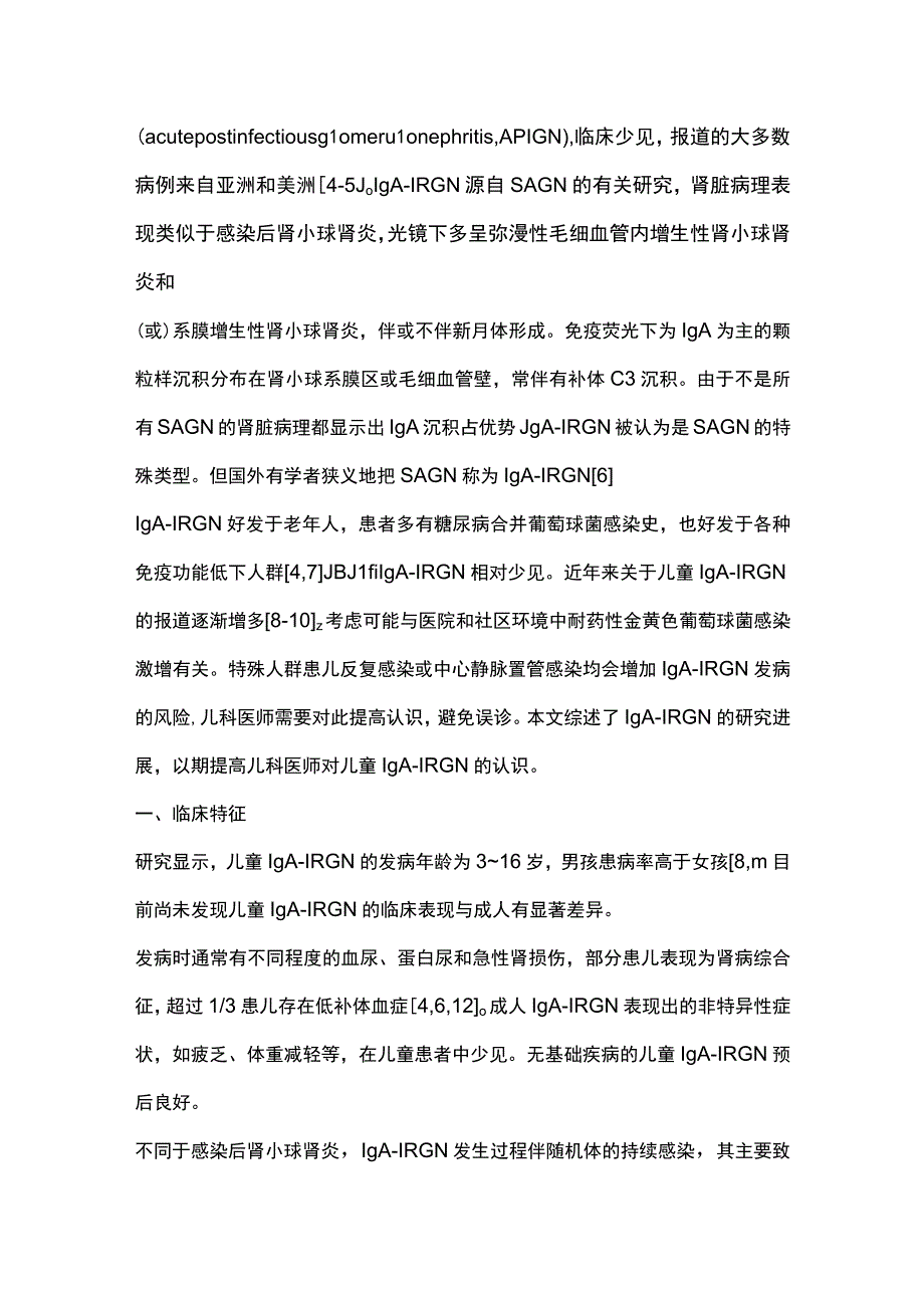 2023儿童IgA为主型感染相关性肾小球肾炎的研究进展.docx_第2页