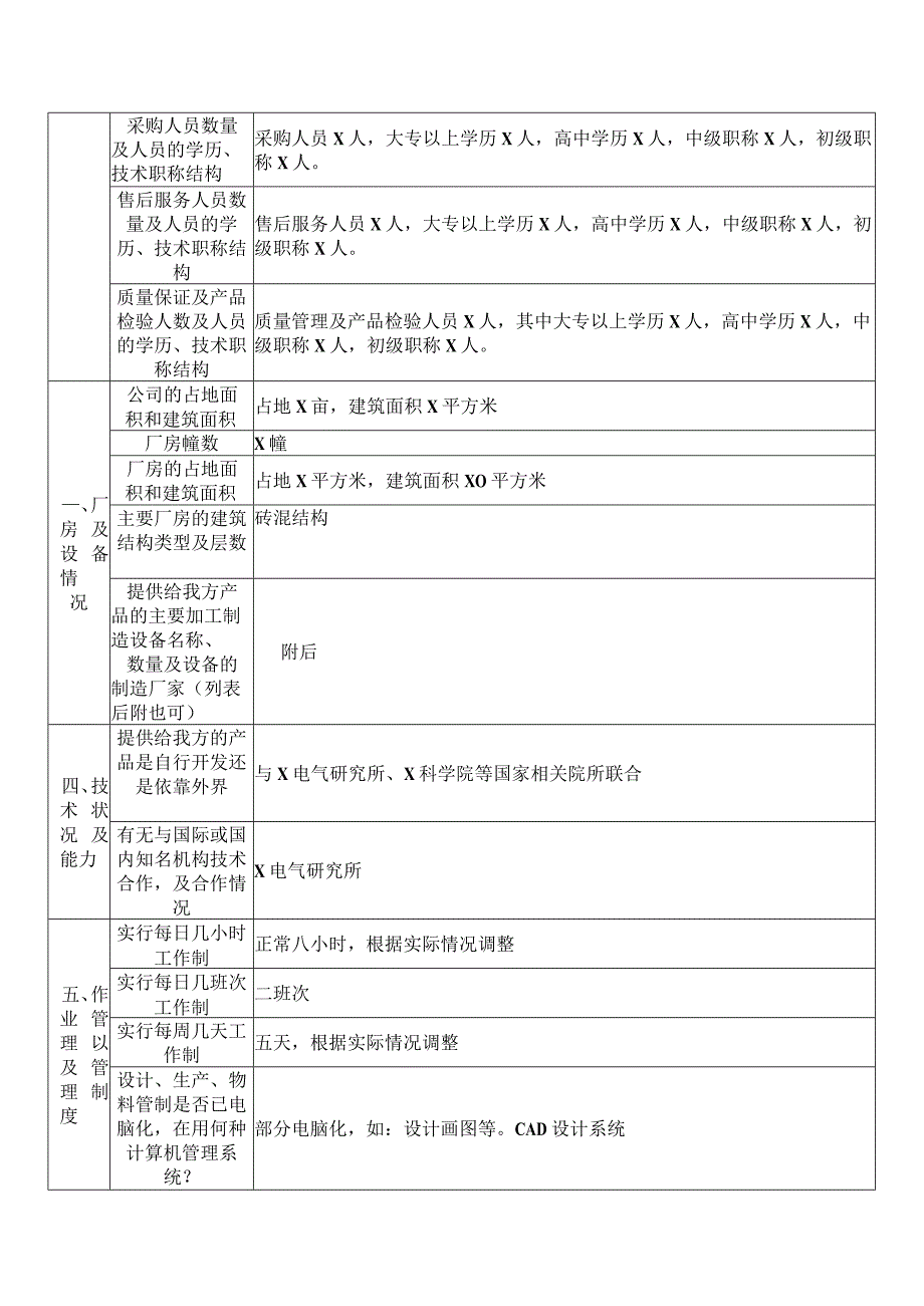 XX机电设备有限公司供应商情况调查表（2023年）.docx_第2页