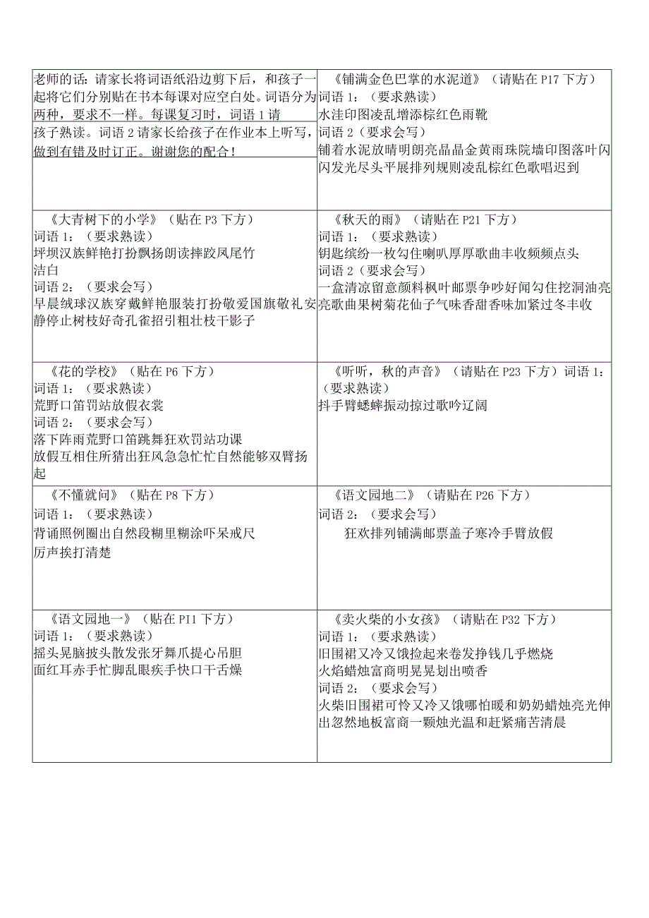 三年级上册认读词语.docx_第1页