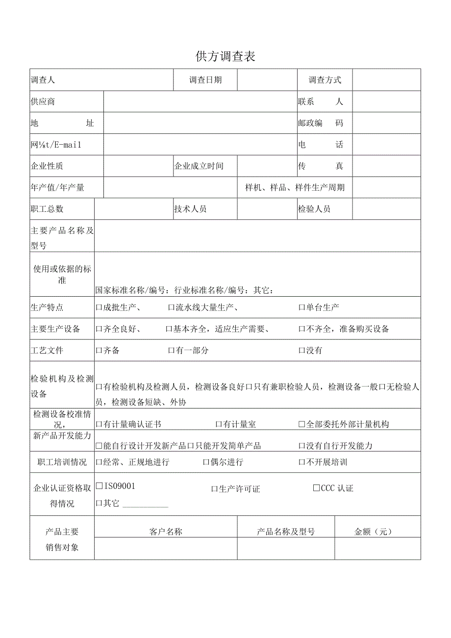 供方调查表（2023年）.docx_第1页