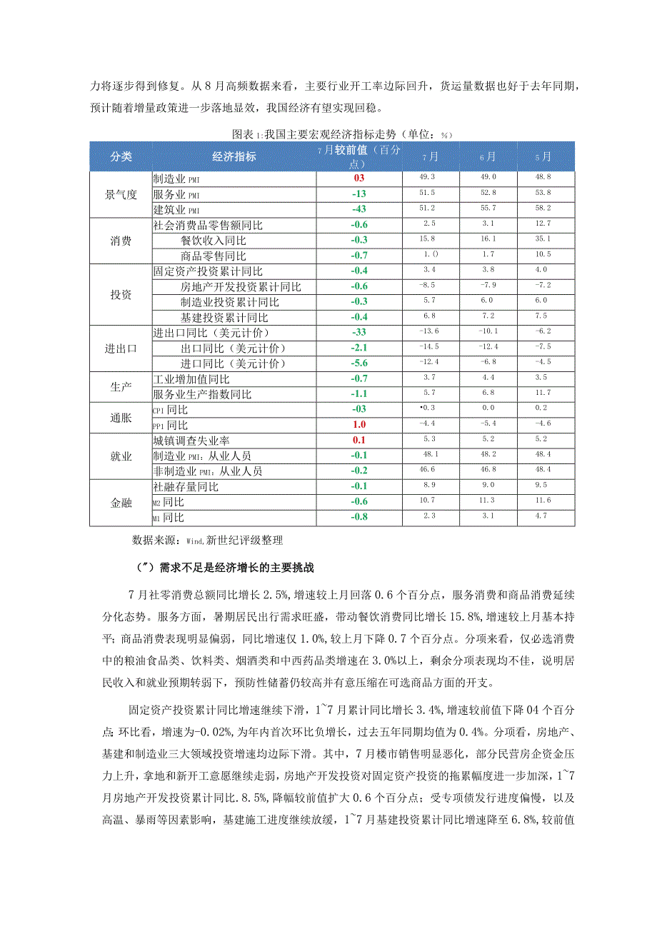 【市场报告】新世纪评级-政策发力下我国经济有望实现回稳商品房销售或迎来改善——2023年7月宏观和行.docx_第2页