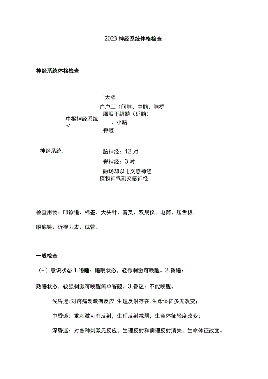 2023神经系统体格检查.docx_第1页