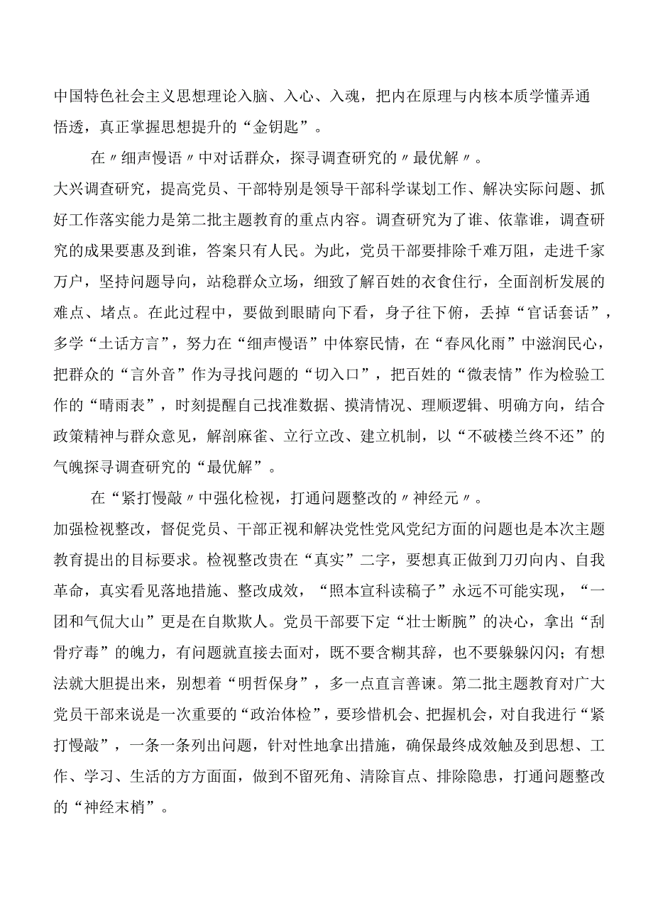 2023年学习贯彻第二批主题教育专题学习专题学习的发言材料数篇.docx_第2页