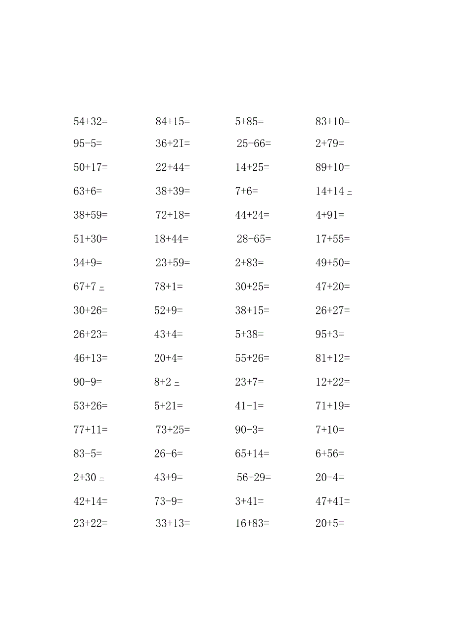 100以内加减法口算打卡练习册.docx_第1页