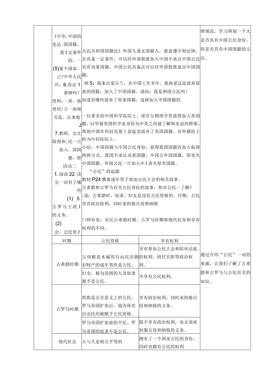 3《公民意味着什么》 第1课时 公民身份从何而来 教学设计.docx_第3页