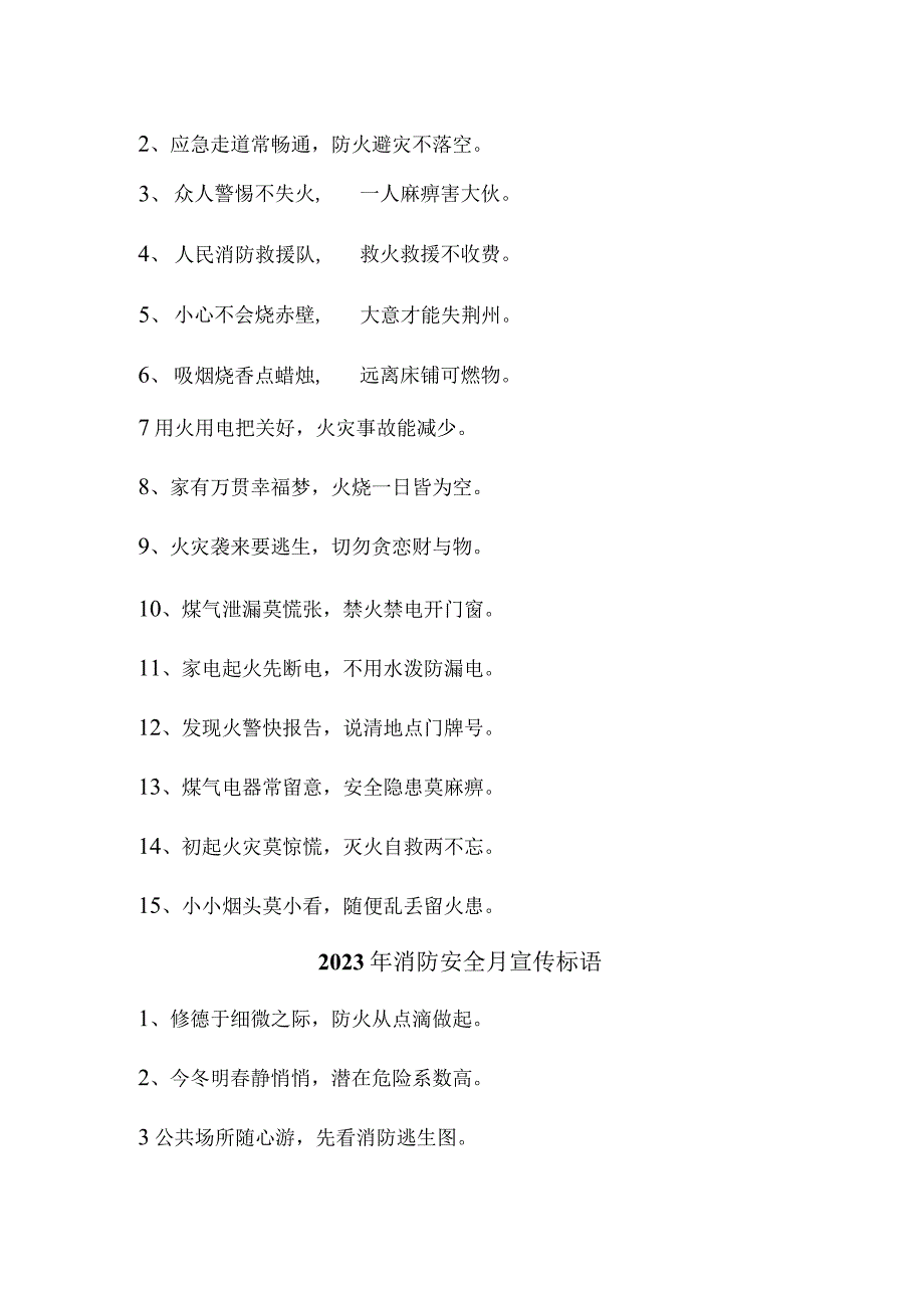 2023年民营企业消防安全月宣传活动标语 （汇编4份）.docx_第2页