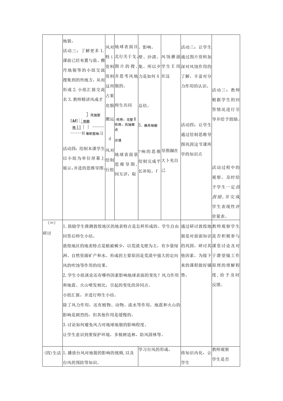 【大单元整体教学】教科版科学五年级上册 第二单元《地球表面的变化》第5课 风的作用 课时教案.docx_第3页