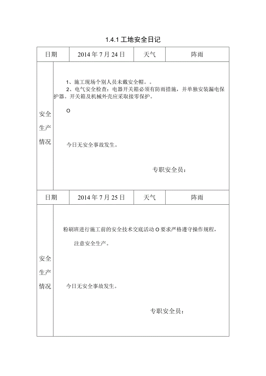 [施工资料]安全日记(6).docx_第1页