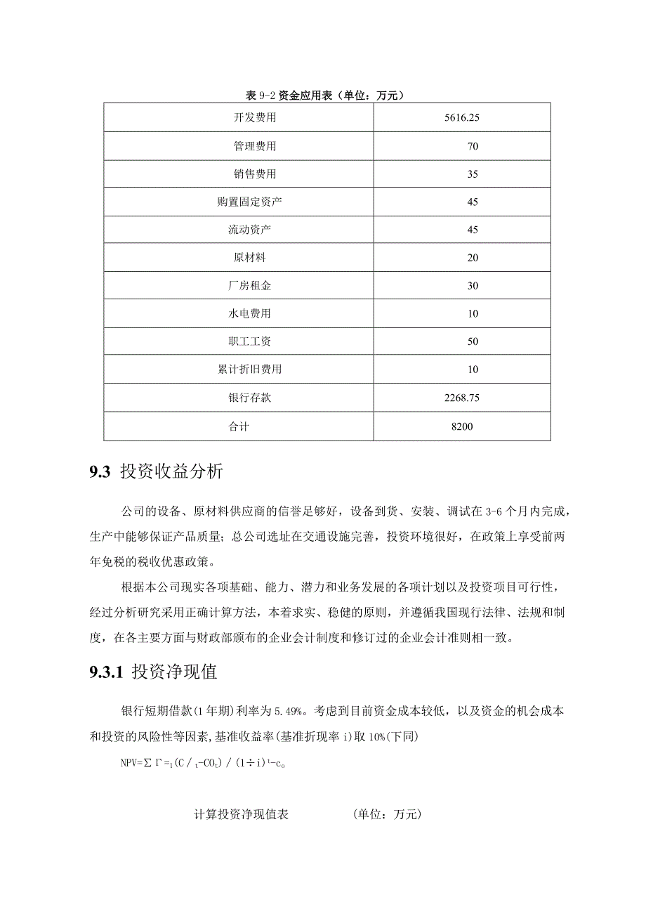 公司设计与运营分析报告第九部分投资分析.docx_第2页