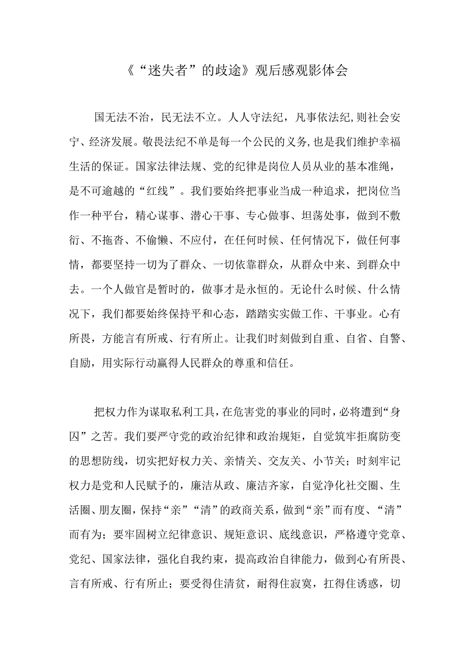 《“迷失者”的歧途》观后感观影体会.docx_第1页