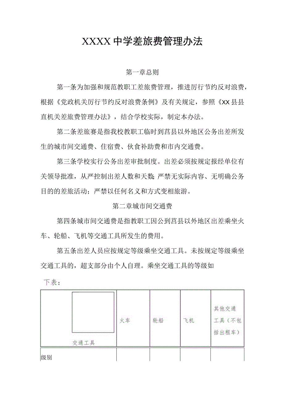 中学差旅费管理办法.docx_第1页