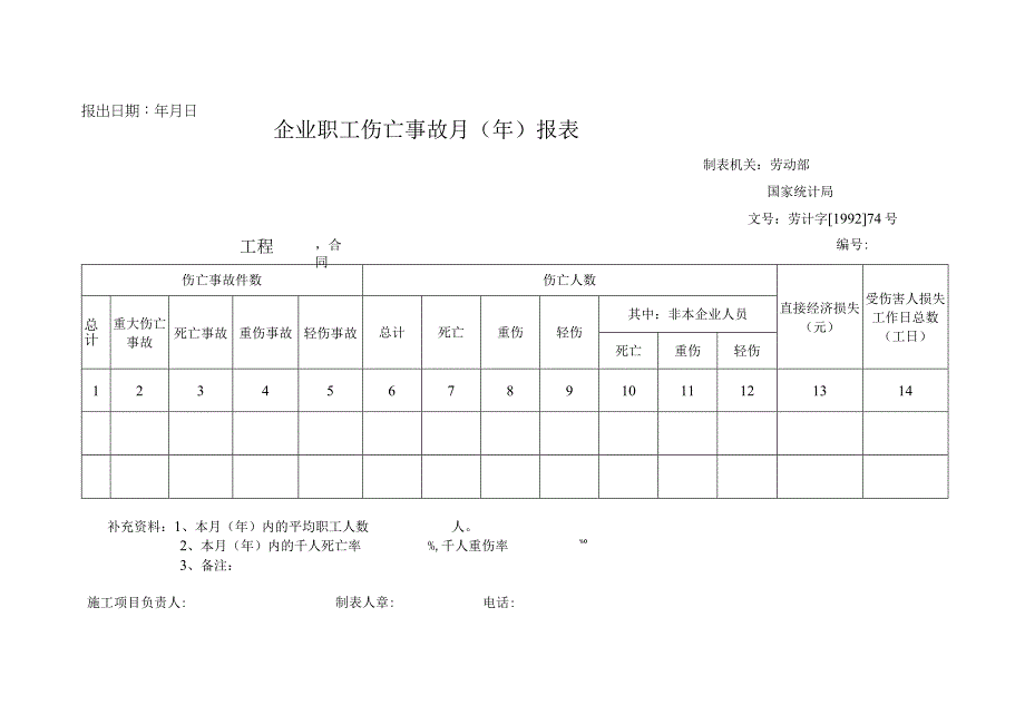 企业职工伤亡事故月(年)报表.docx_第1页