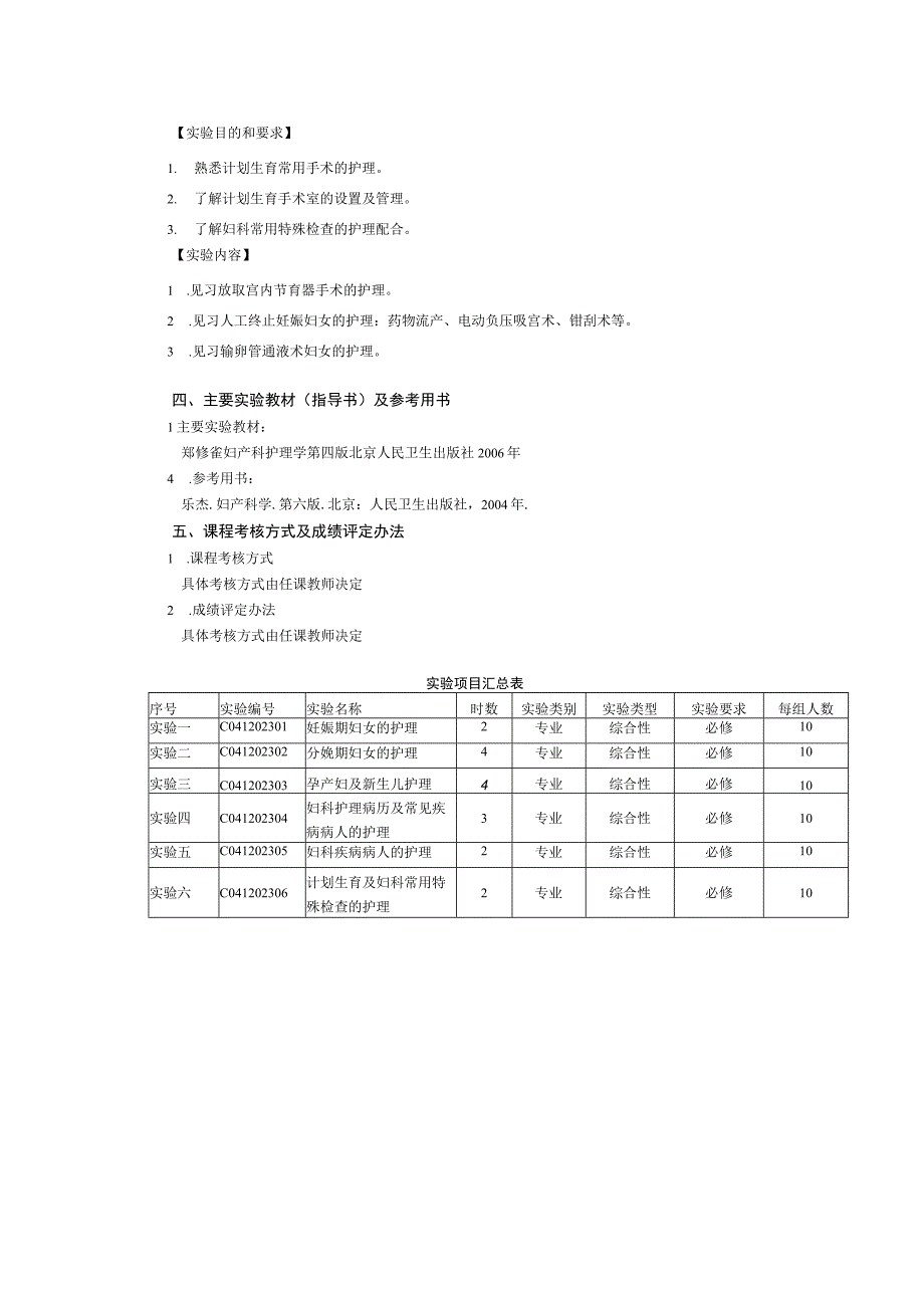 《妇产科护理学》实验课程教学大纲.docx_第3页