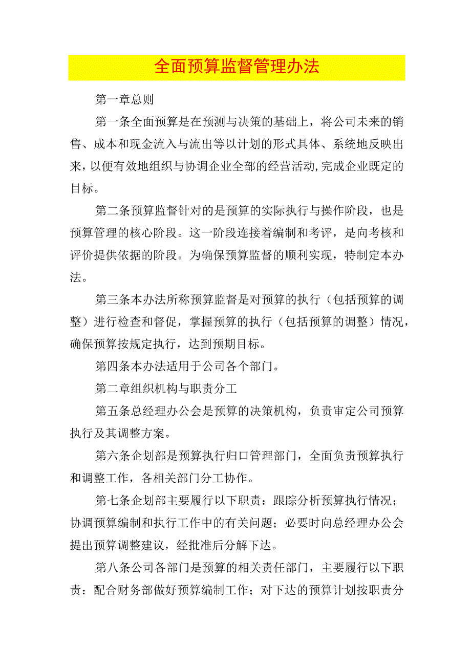 全面预算监督管理办法.docx_第1页