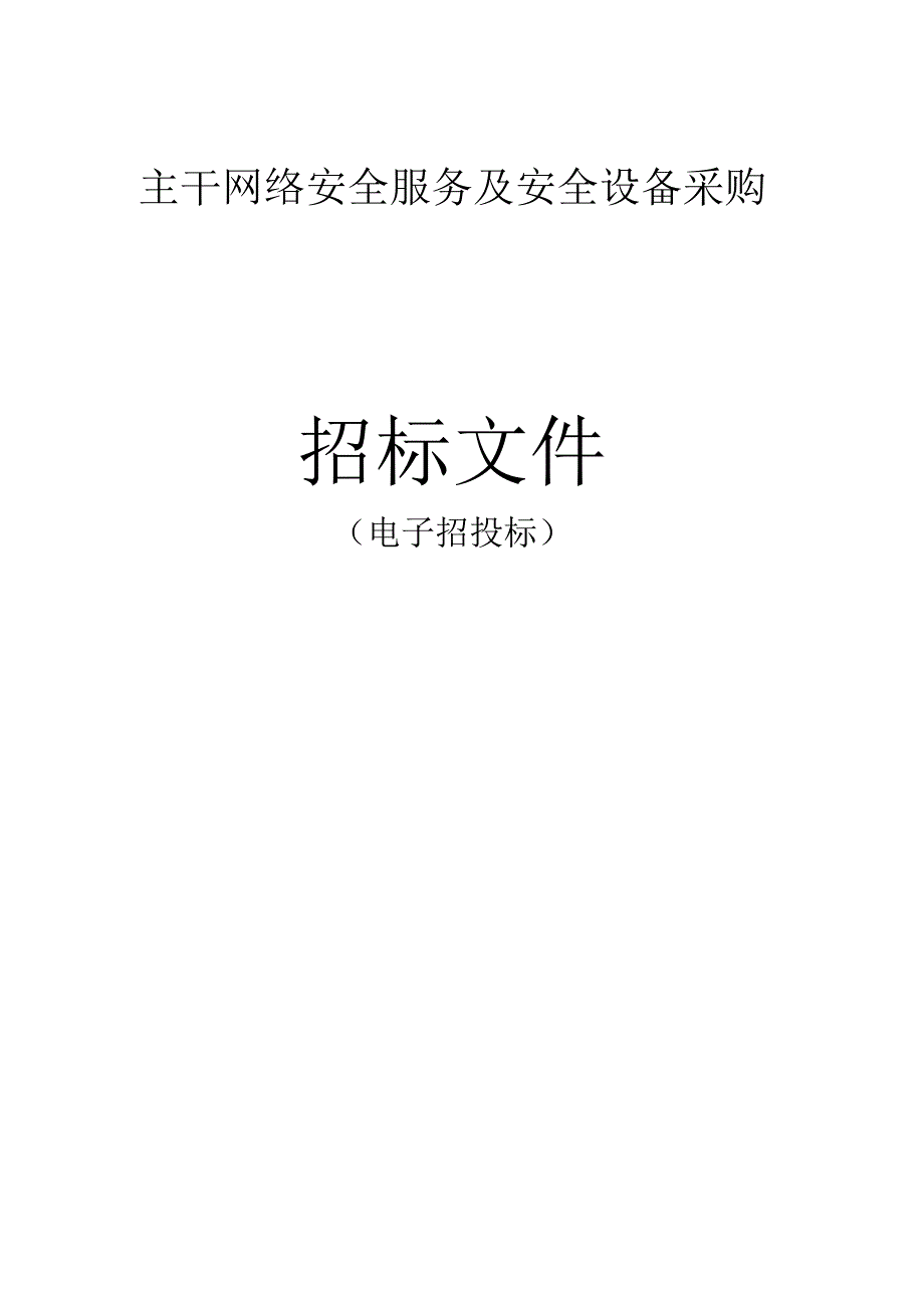 主干网络安全服务及安全设备采购招标文件.docx_第1页