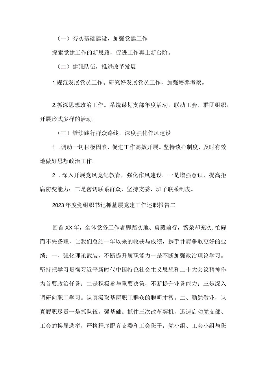 2023年度党组织书记抓基层党建工作述职报告5篇.docx_第2页