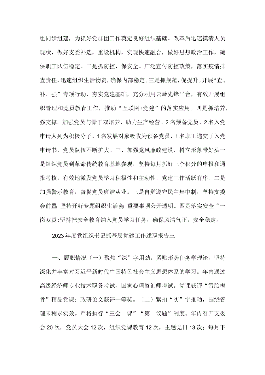 2023年度党组织书记抓基层党建工作述职报告5篇.docx_第3页