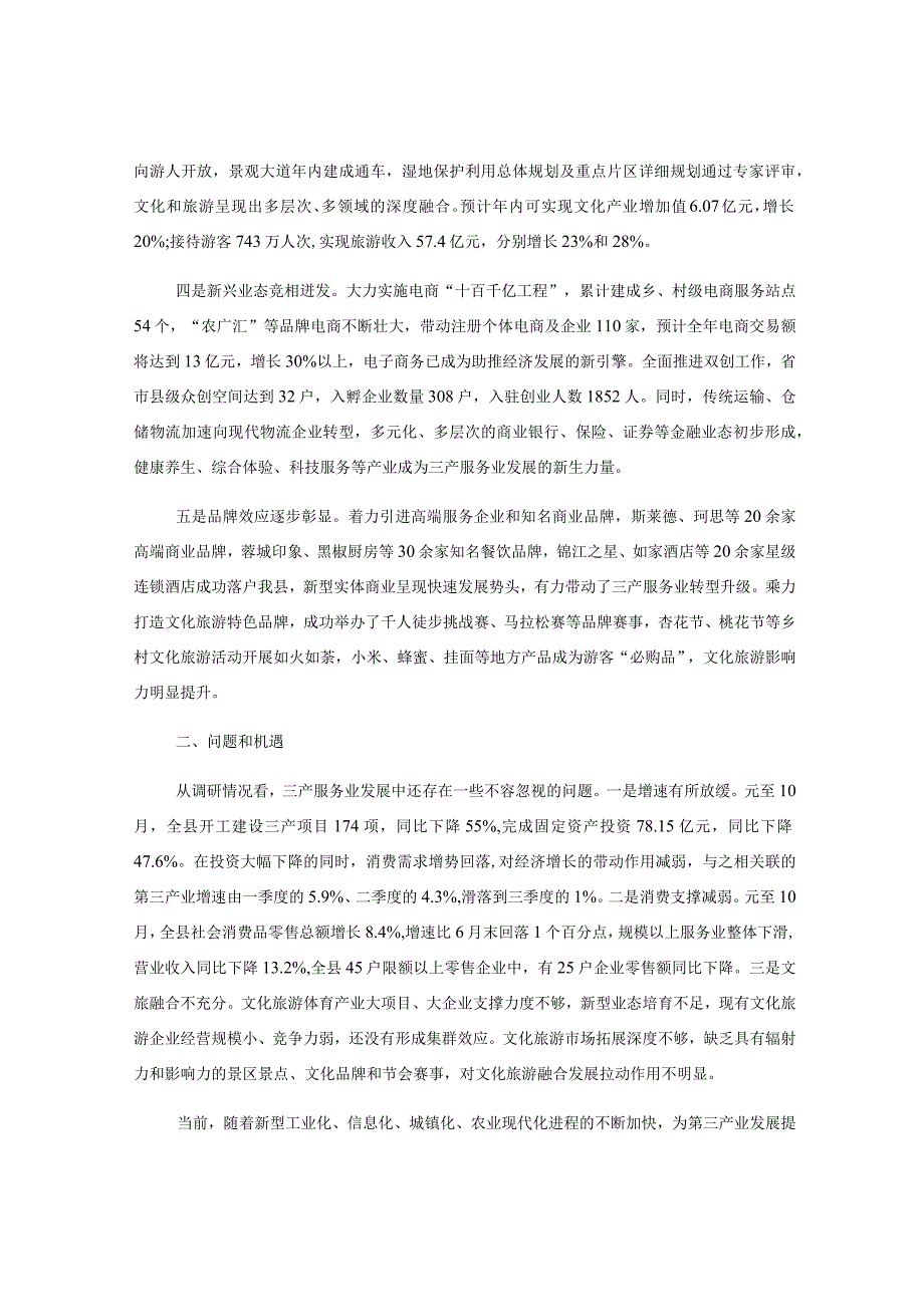 主题教育调研报告：推动第三产业提档升级持续繁荣.docx_第2页