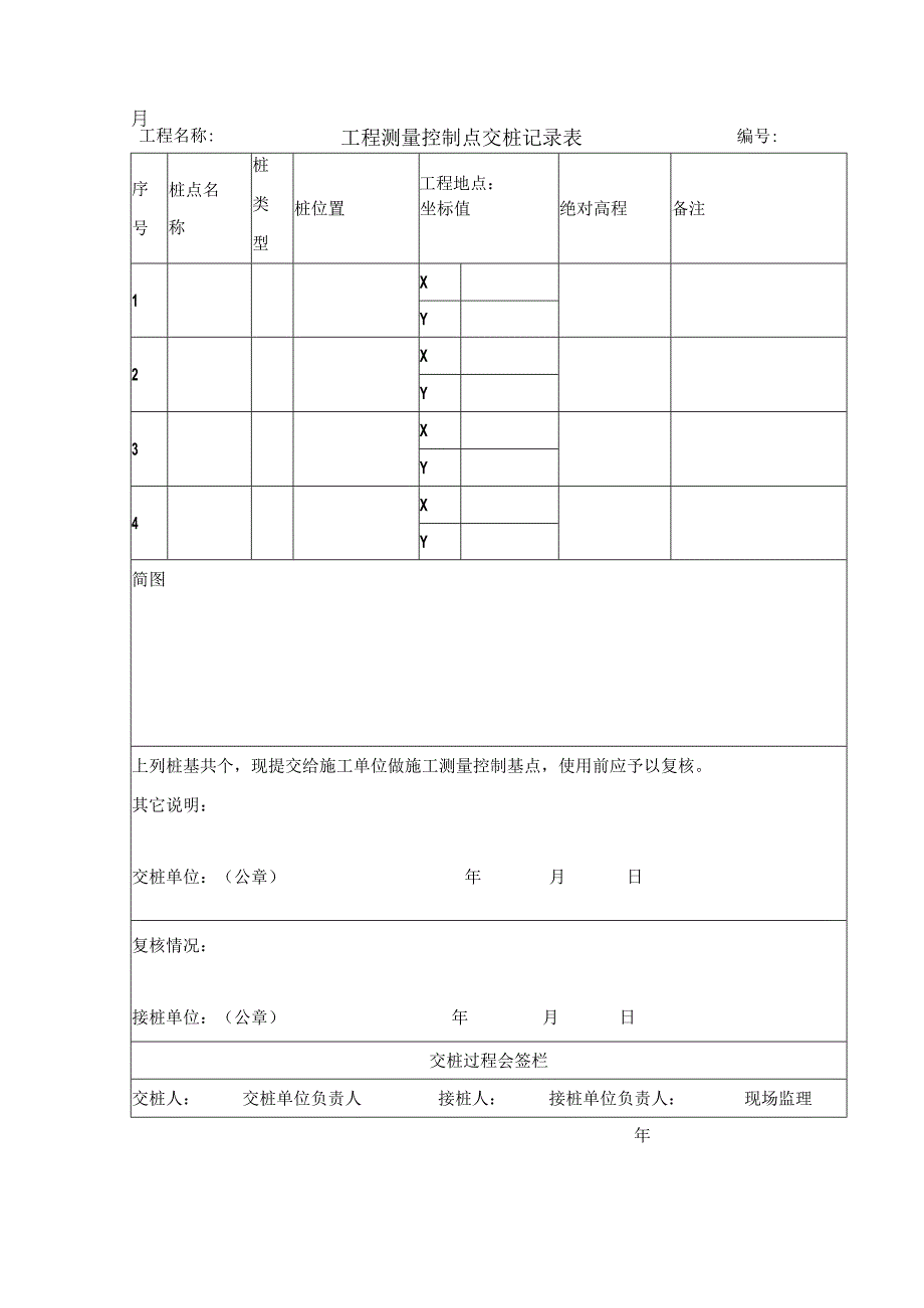 工程测量控制点交桩记录表_5.docx_第1页