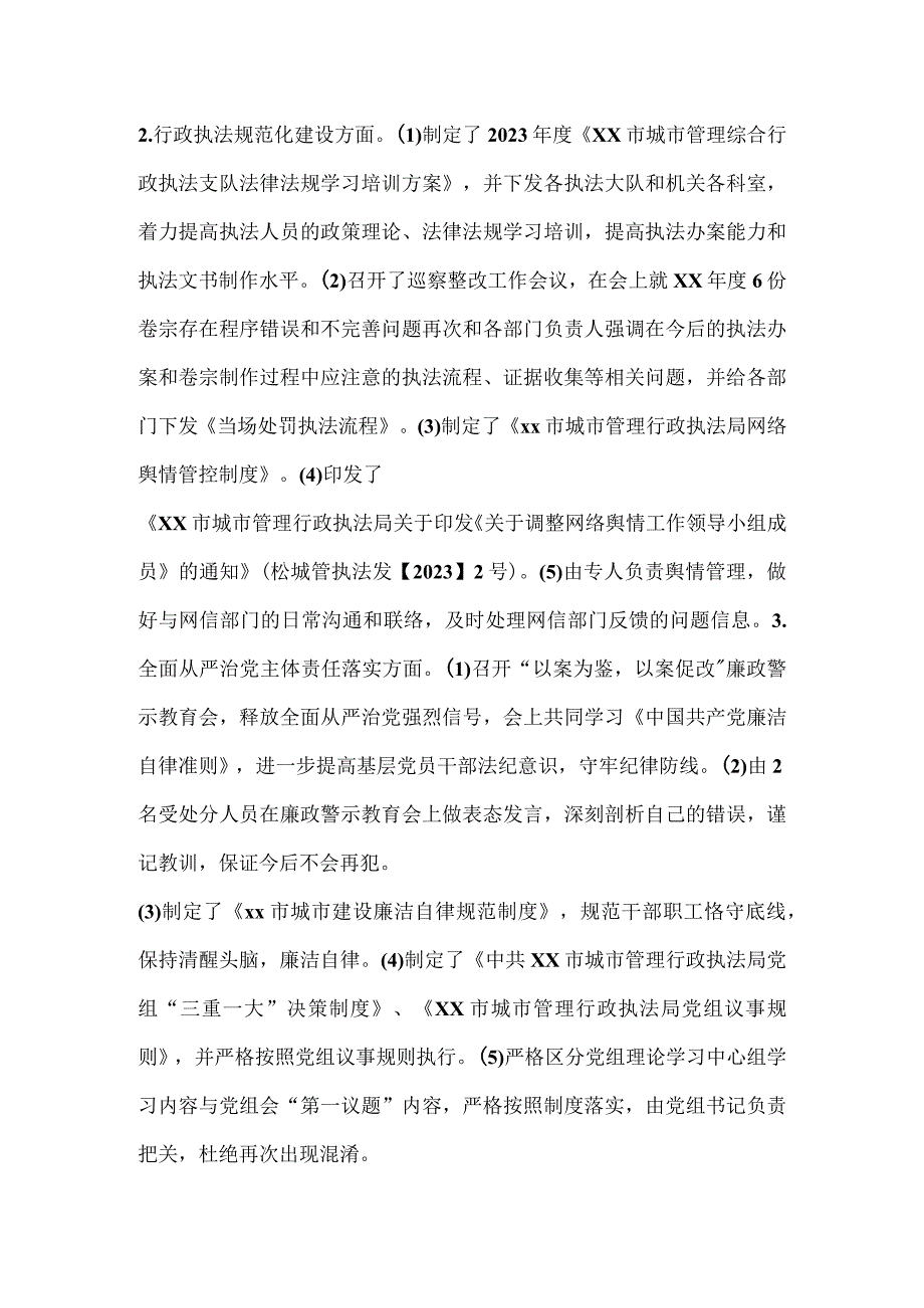 城市管理行政执法局党组关于巡察整改进展情况的报告.docx_第3页