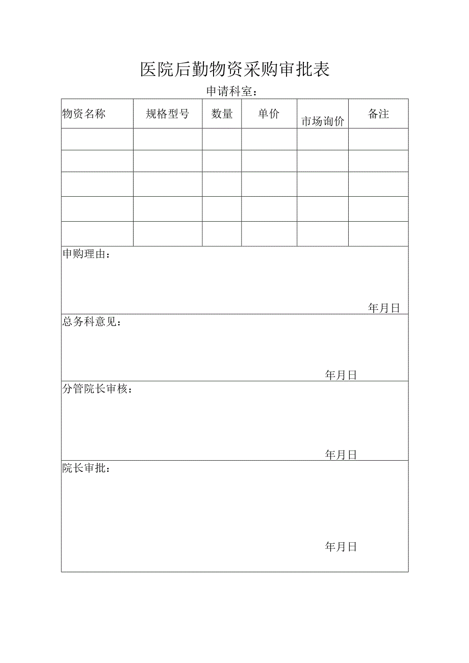 后勤物资采购审批表.docx_第1页