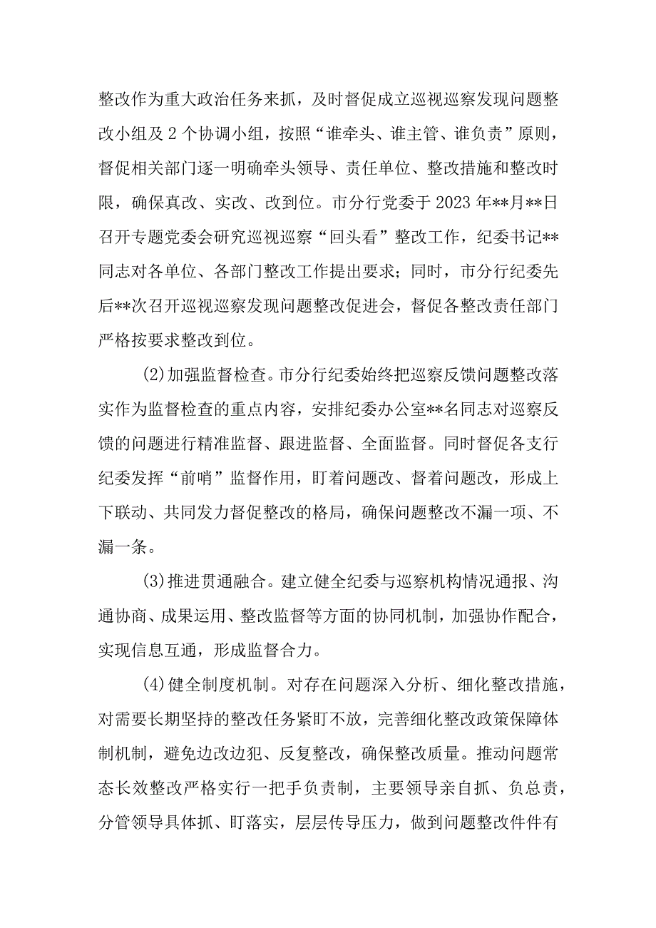 有关银行纪委关于巡视巡察发现问题整改监督检查情况报告.docx_第3页