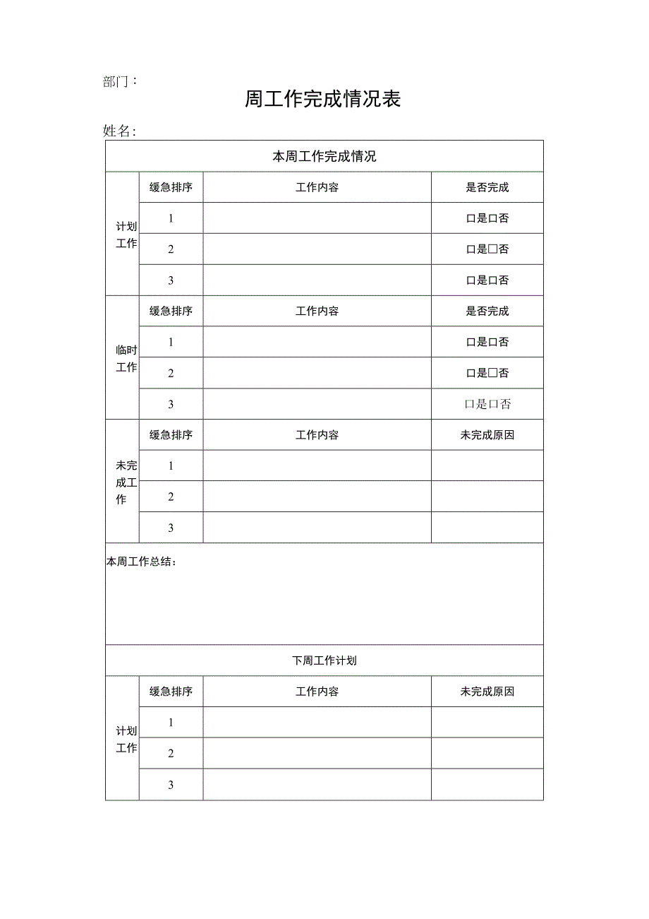 周工作完成情况表.docx_第1页