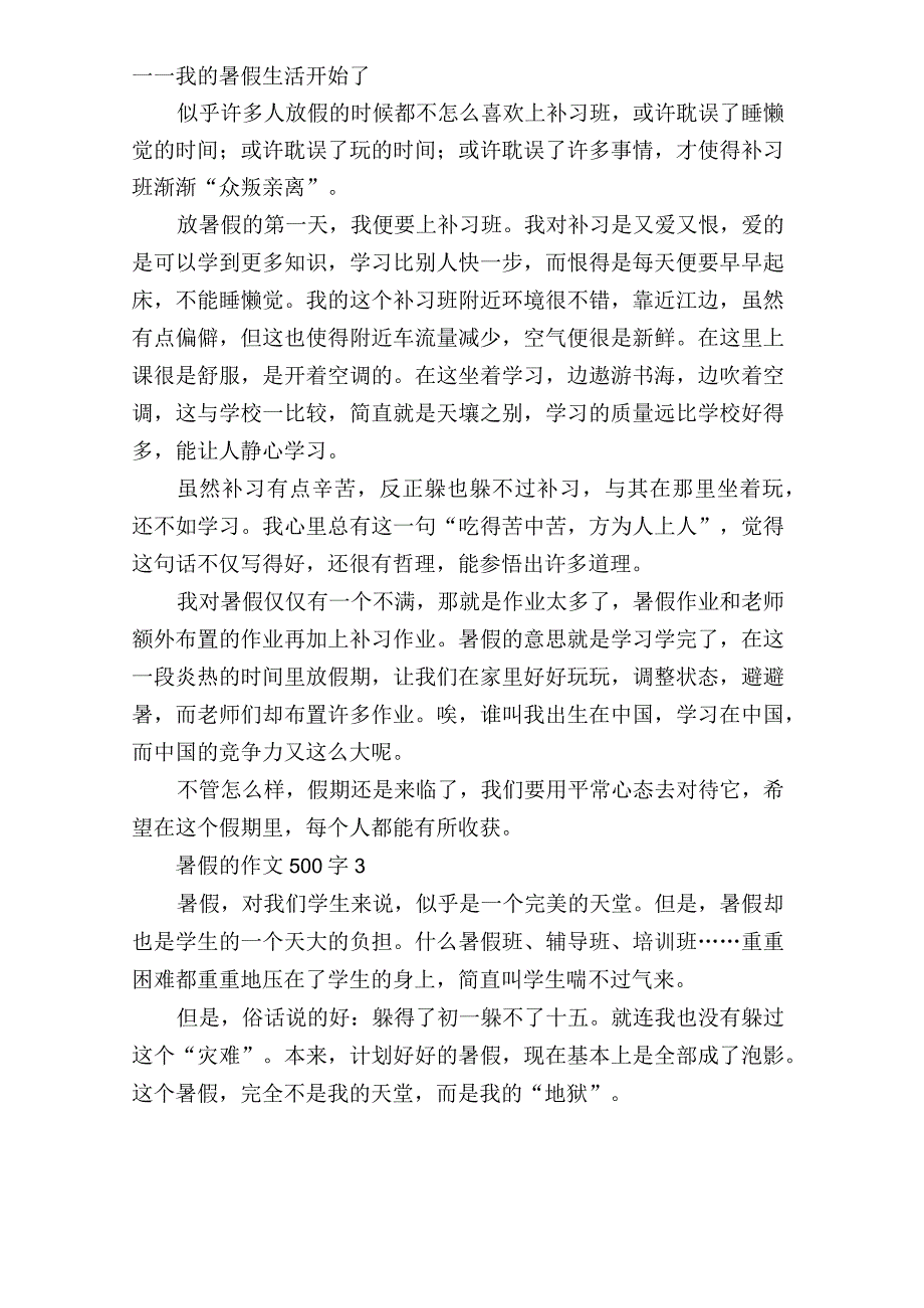 暑假的作文500字8篇.docx_第2页