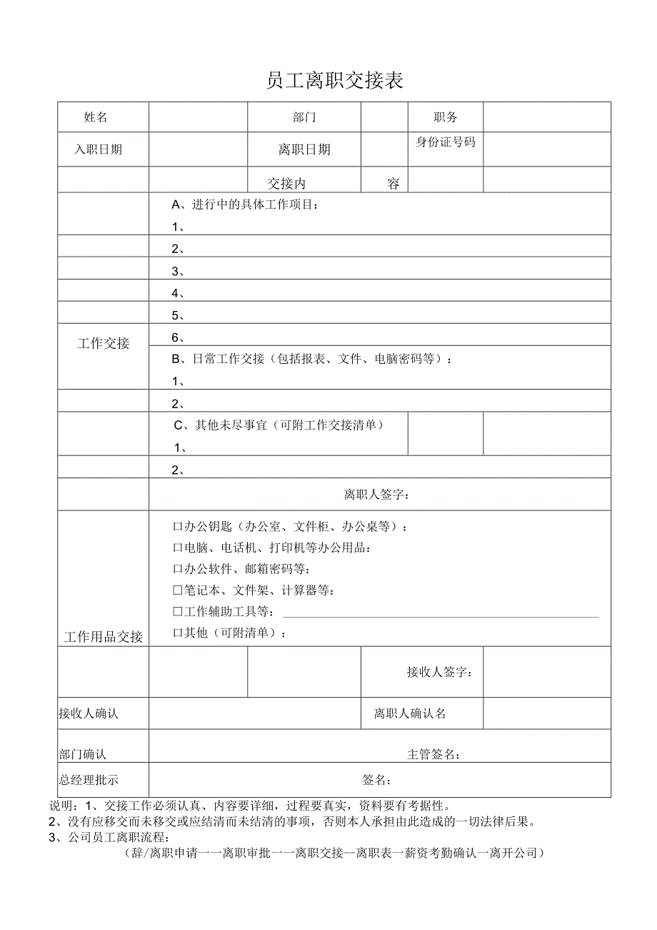 员工离职审批表及交接表.docx_第2页