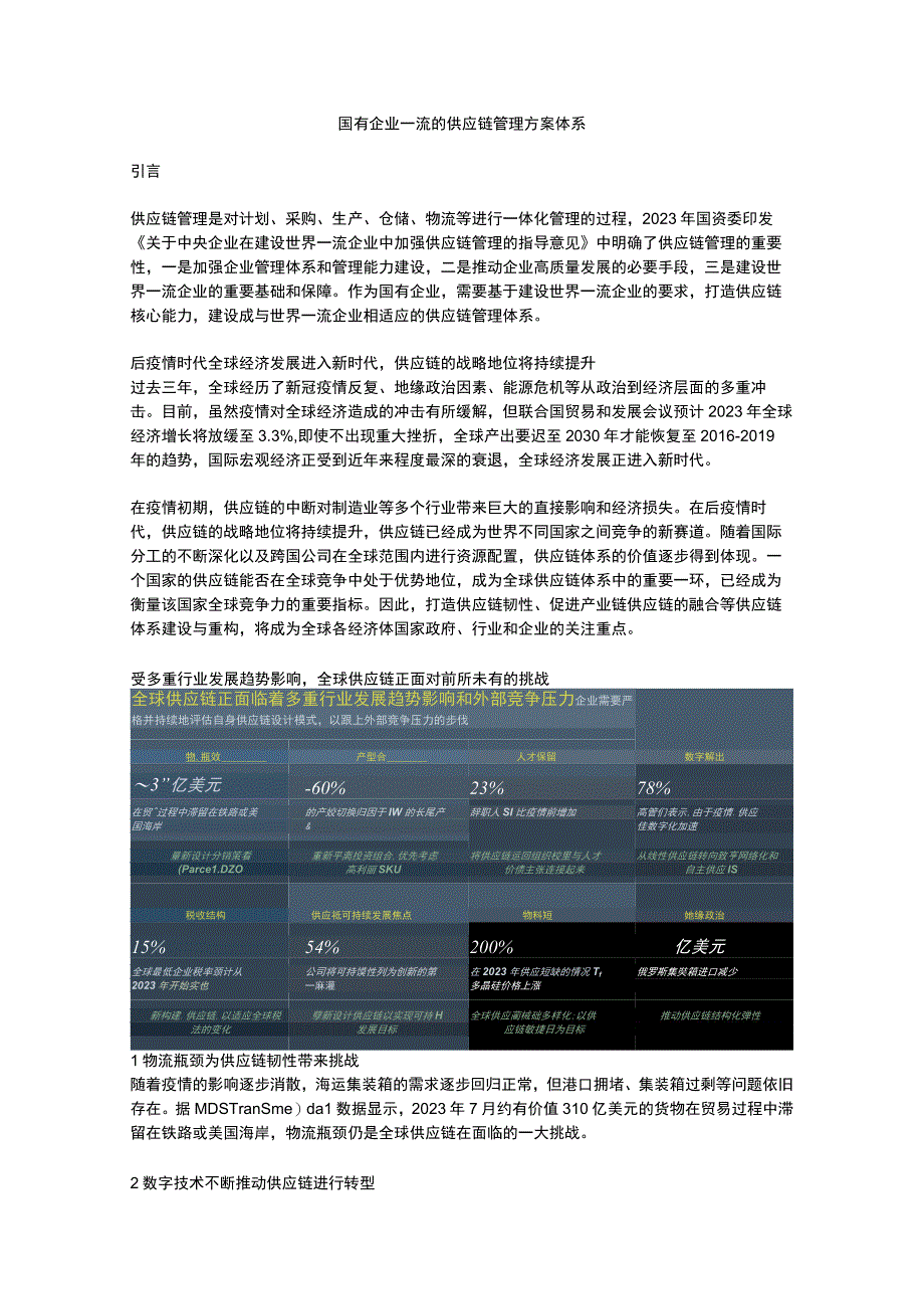 国有企业一流的供应链管理方案体系.docx_第1页