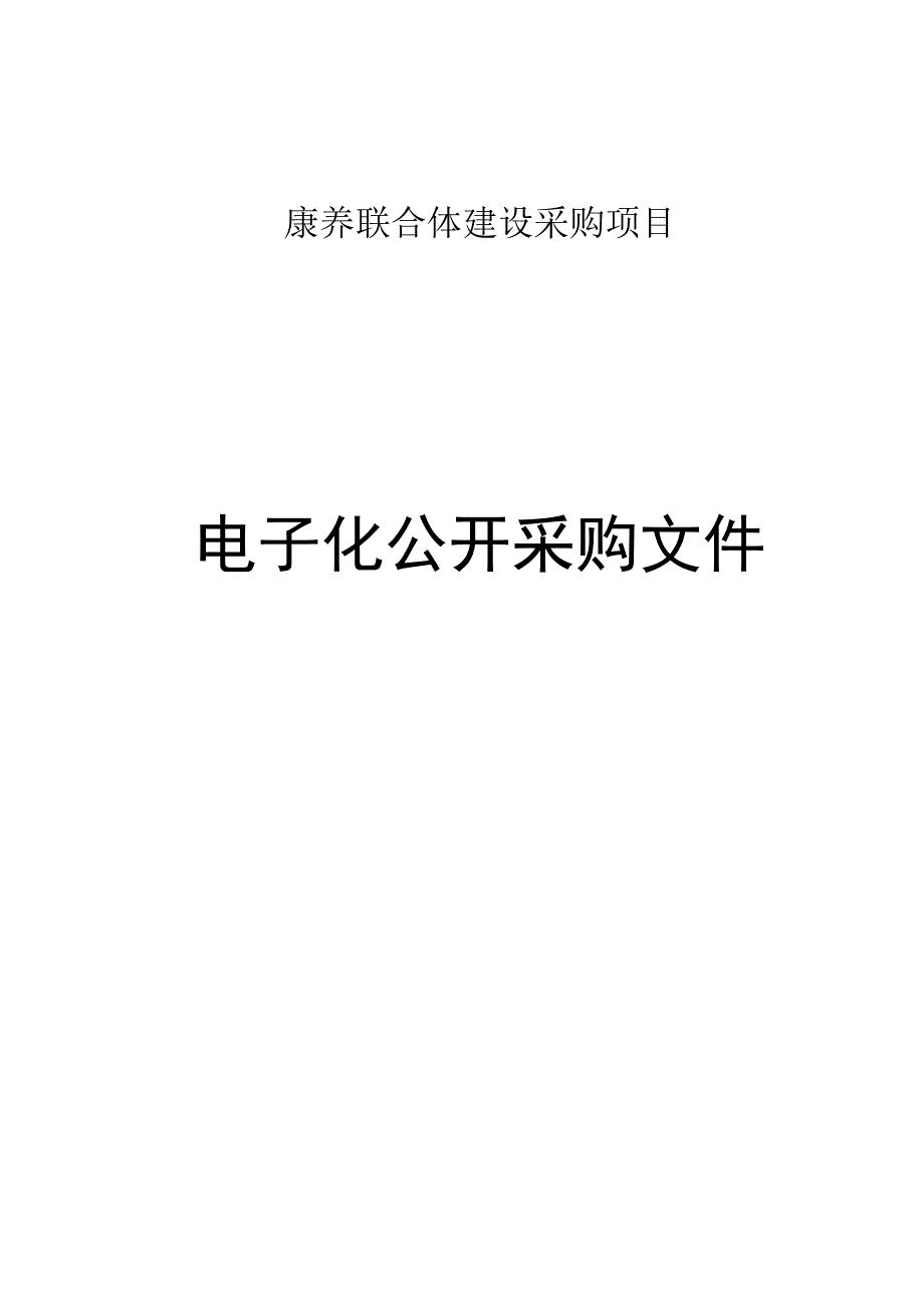 康养联合体建设采购项目招标文件.docx_第1页