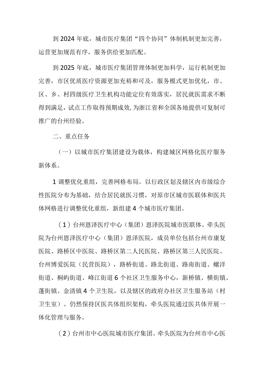 台州市紧密型城市医疗集团建设试点工作方案（征求意见稿）.docx_第2页