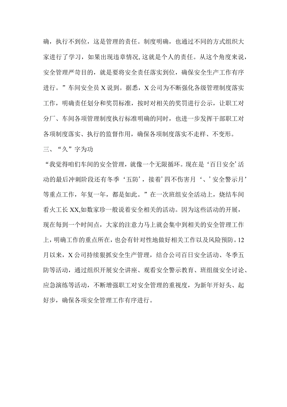 公司安全生产管理经验总结稿件.docx_第2页