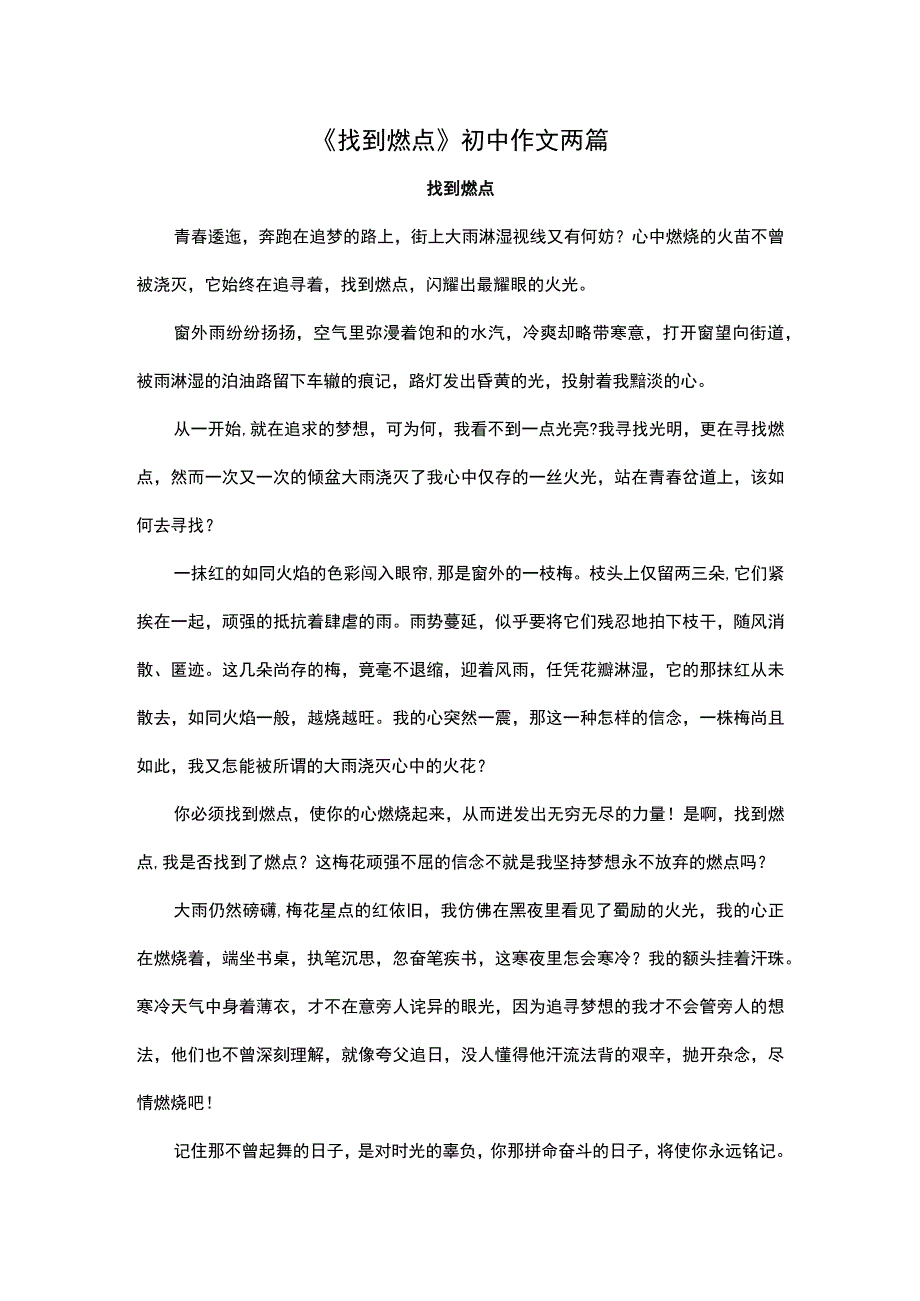 《找到燃点》初中作文两篇.docx_第1页