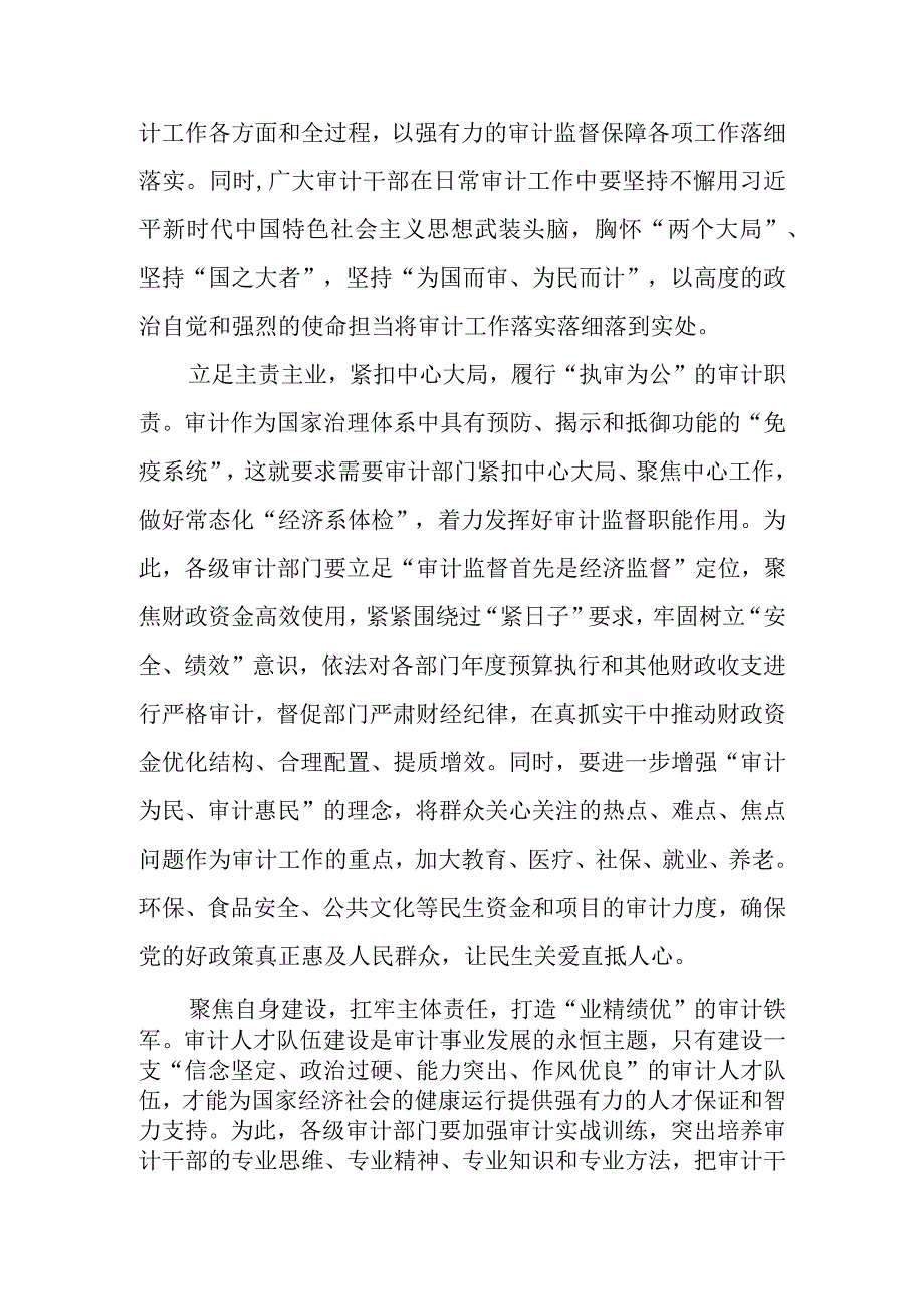 《求是》杂志重要文章《在二十届中央审计委员会第一次会议上的讲话》学习心得6篇.docx_第2页