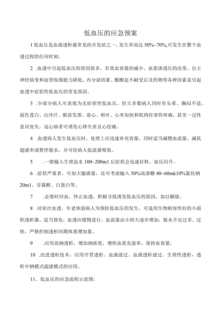 低血压的应急预案.docx_第1页