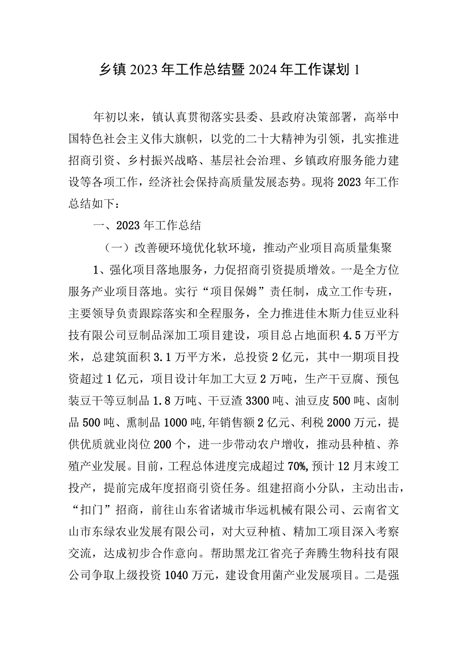 乡镇2023年度工作总结暨2024年工作谋划计划思路打算2篇.docx_第2页