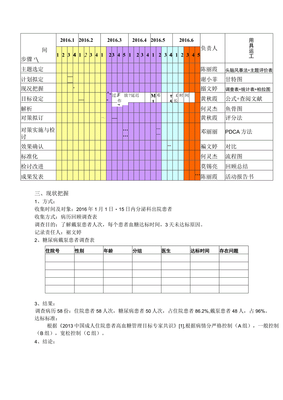 内分泌科品管圈缩短戴泵患者血糖达标时间PDCA案例汇报书.docx_第3页