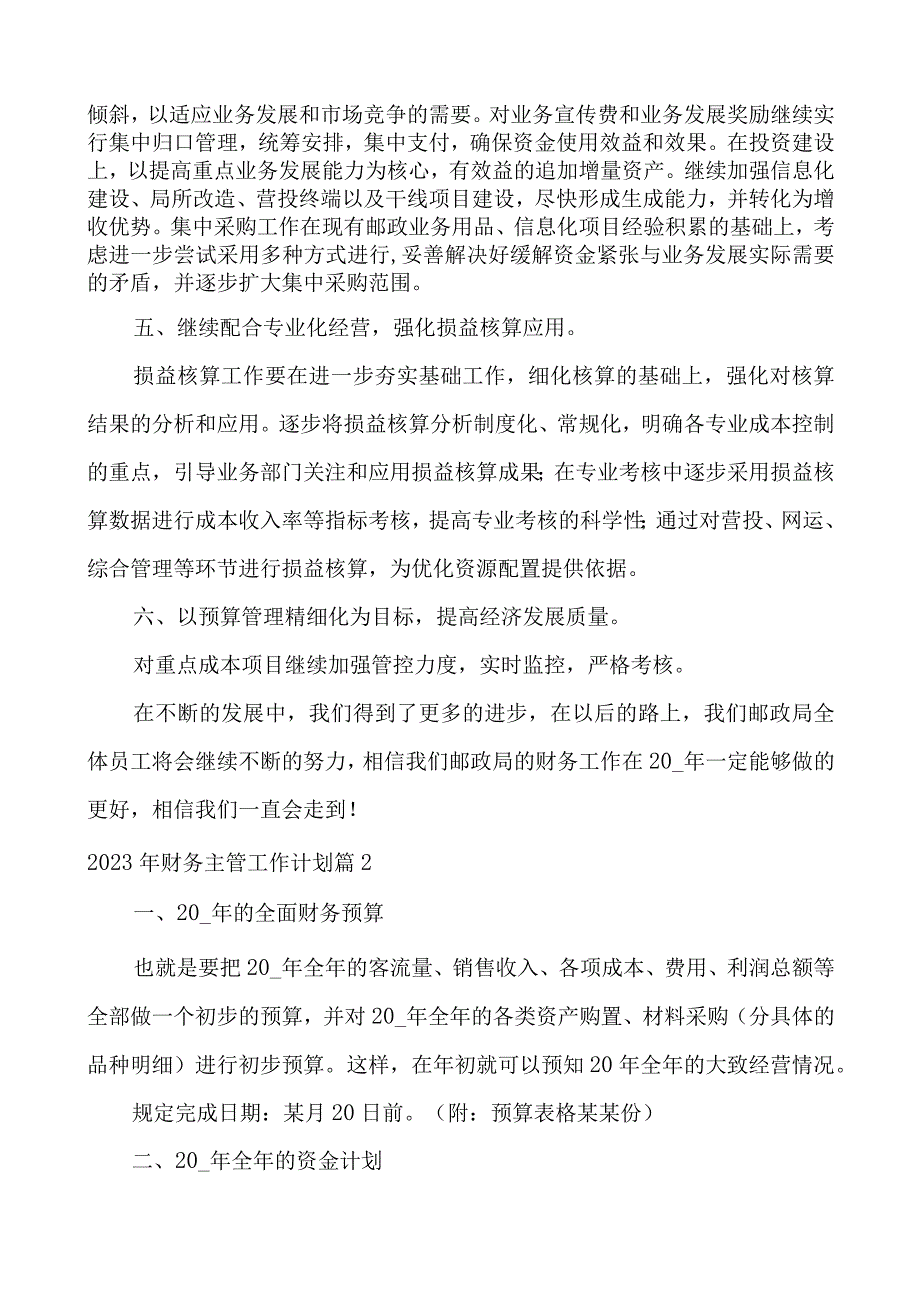 2023年财务主管工作计划.docx_第2页