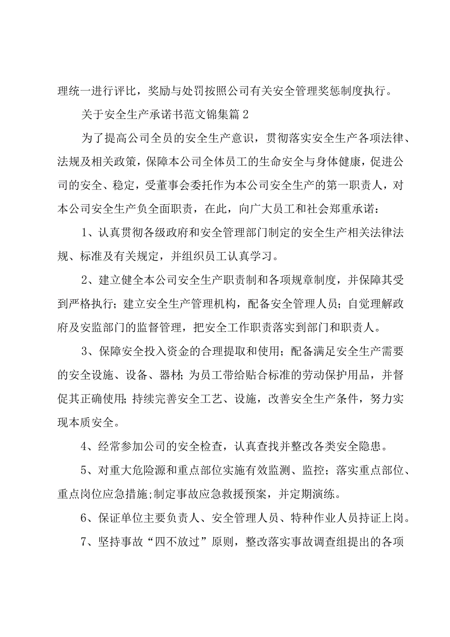 关于安全生产承诺书范文锦集（19篇）.docx_第3页