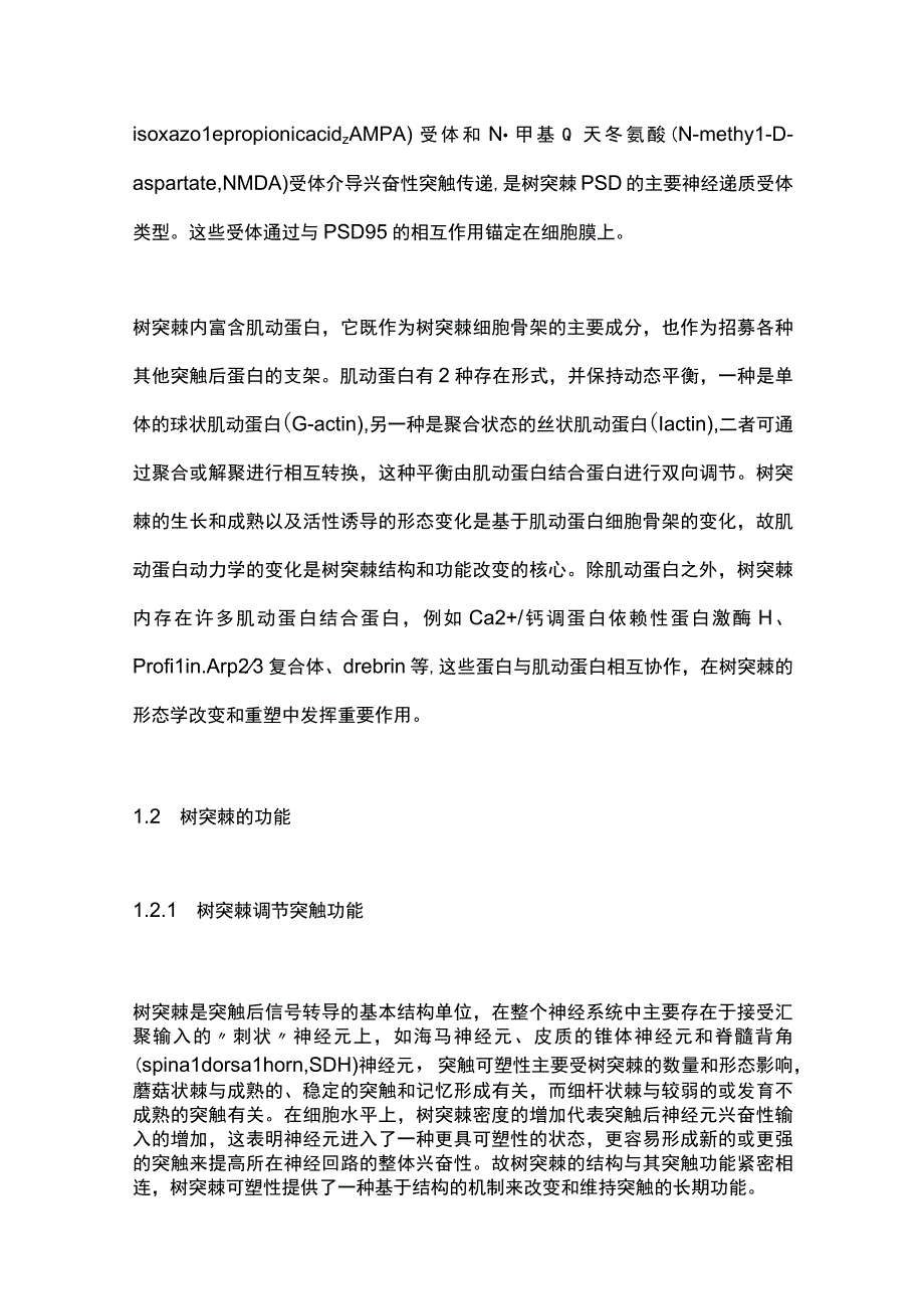 2023树突棘变形在神经病理性疼痛中的作用研究进展.docx_第2页