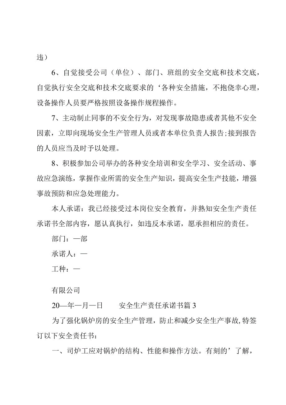 安全生产责任承诺书12篇.docx_第3页