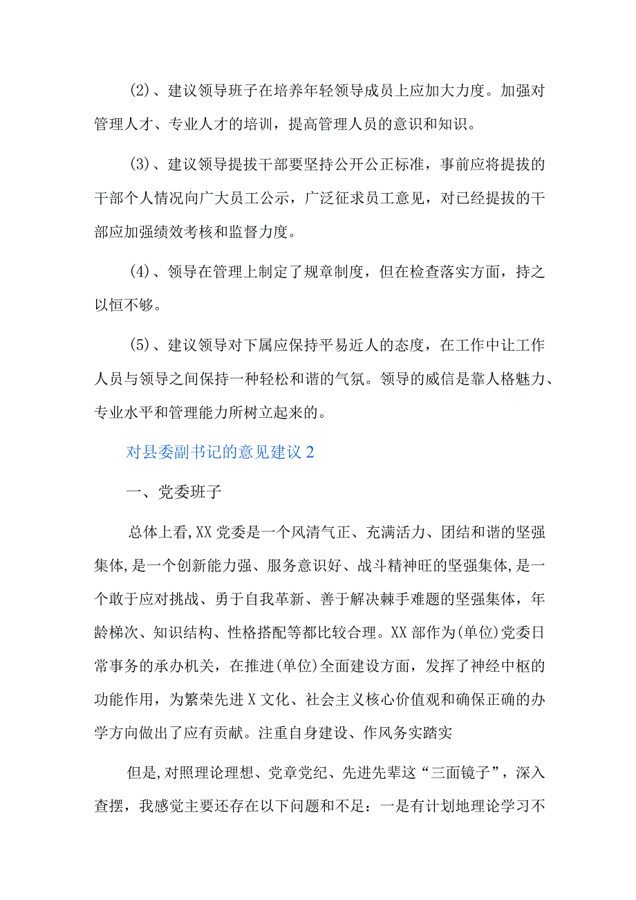 对县委副书记的意见建议六篇.docx_第2页