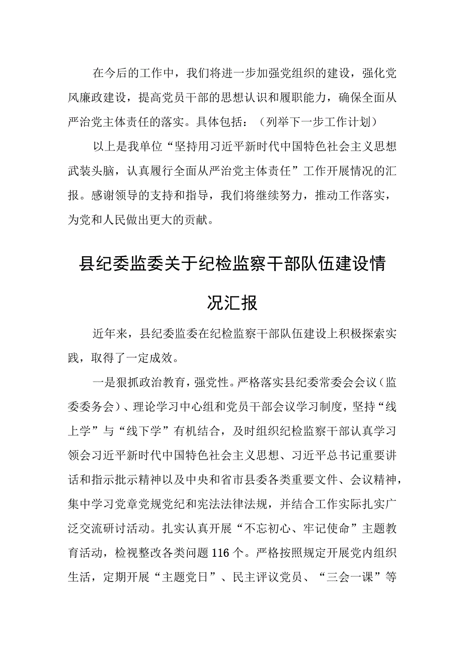 县纪委监委履行全面从严治党主体责任工作落实情况汇报.docx_第3页